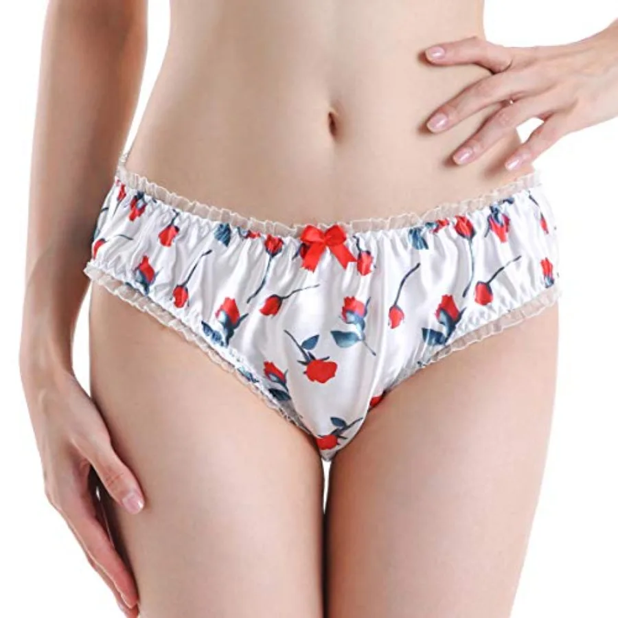 

Satini Women's Floral Satin Lingerie Bikini Briefs Panties Knickers