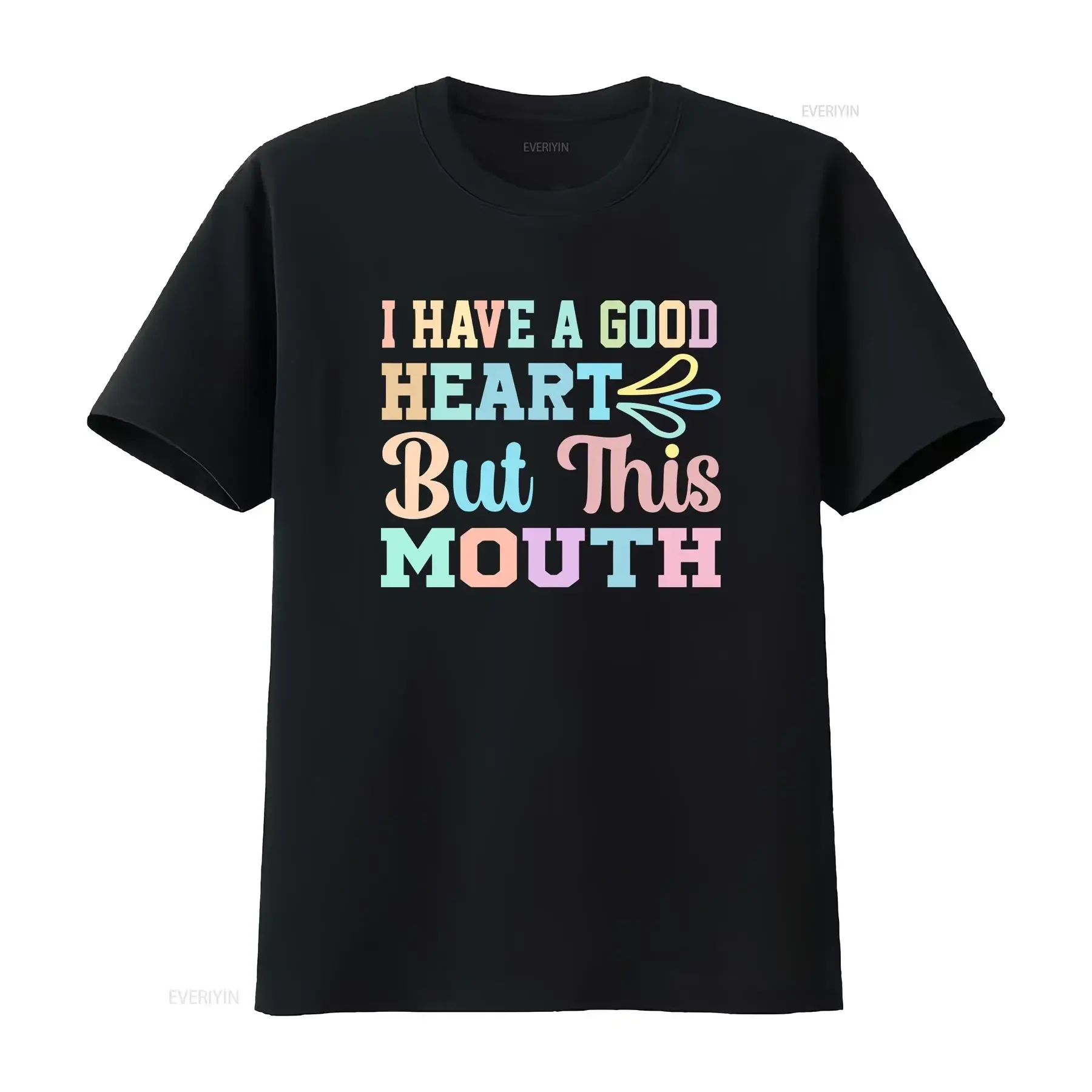 I Have a Good Heart But This Mouth Snarky Sarcastic Funny T Shirt Fun Stocking Stuffer Present for Office Friend vintage