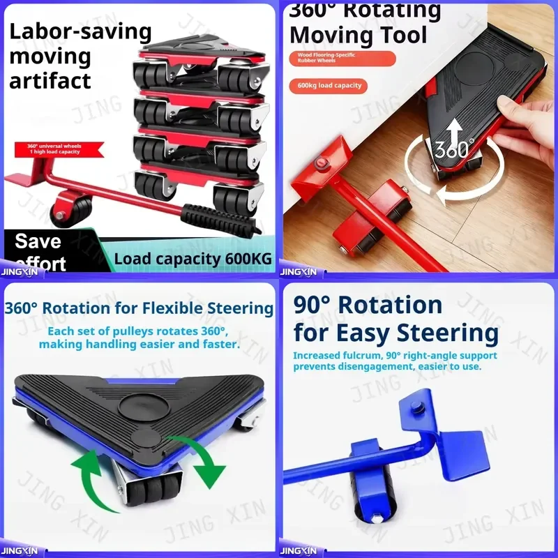custom for Heavy Duty Moving Dolly 600KG Capacity 360 Degree Swivel Wheels Furniture Mover Hand Truck Home Appliance