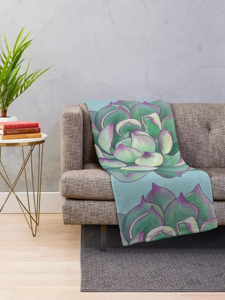 Succulent plant Throw Blanket Heavy Thermal Blankets