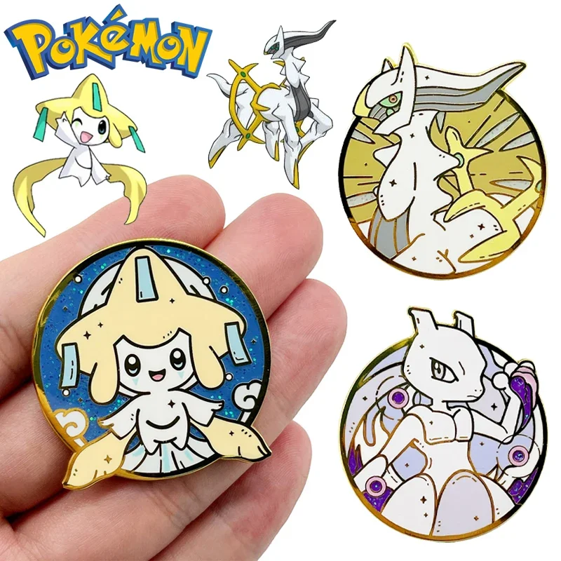 Pokemon Arceus Mewtwo Jirachi Brooches Enamel Pins Cartoon Anime Badges Backpack Hat Shirt Lapel Pin Jewelry Gifts for Friends