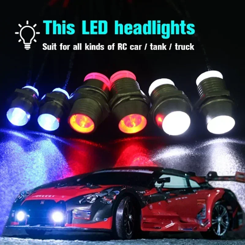 Model Car Lights 2 Lights 4 Lights 6 Lights 8 Lights Red And White Lights 3/5mm Cup Led Rc Spotlights White Light