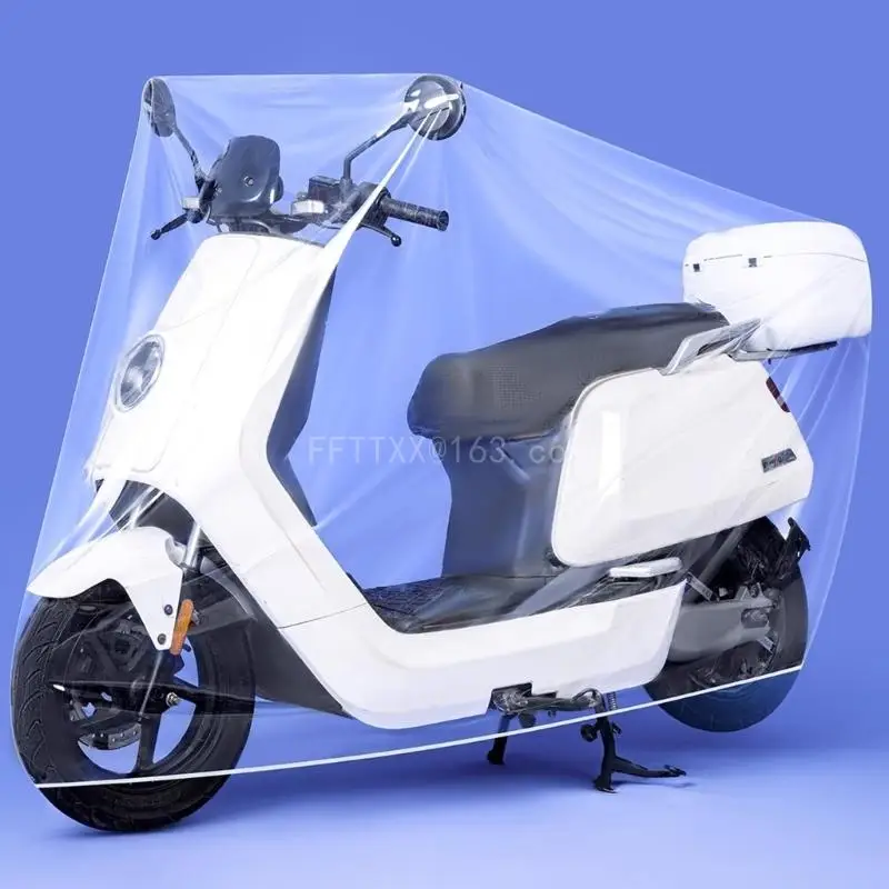 Motorcycle Cover Disposable Transparent Protector Shield All Season Outdoor Waterproof Bike Scooter Rain Dustproof Cover