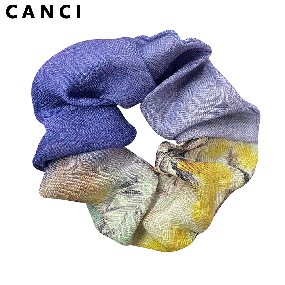 

Wool Hair Scrunchies Hair Ties Bands Elastics 30% Mulberry Silk 70% Wool Fabric Large Scrunchie for Women Hair Accessories 5CM