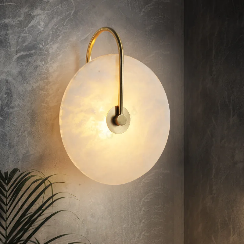 

Креативный новый светодиодный медный мраморный настенный светильник для гостиной, столовой, коридора, спальни, декоративное освещение