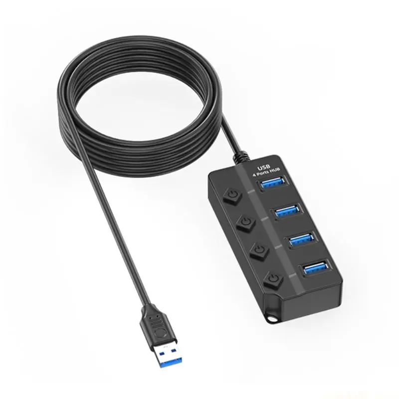 Small USB Hub Multiports Adapter With 7/4 Independent Switches For Efficient Data Management Connectivities USB Extender
