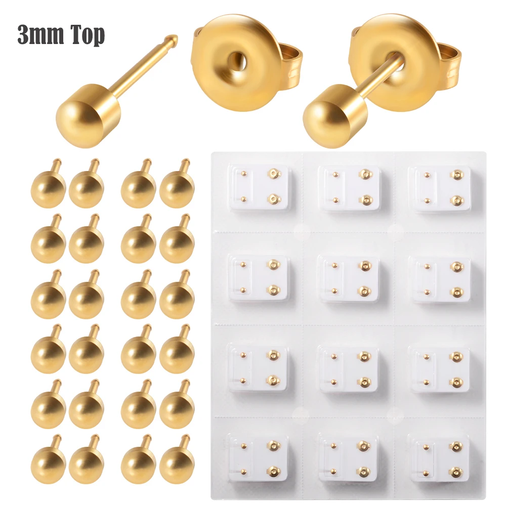 Dreamlee Surgical Steel Tragus Cartilage Ear Studs 3 & 4 mm CZ 5