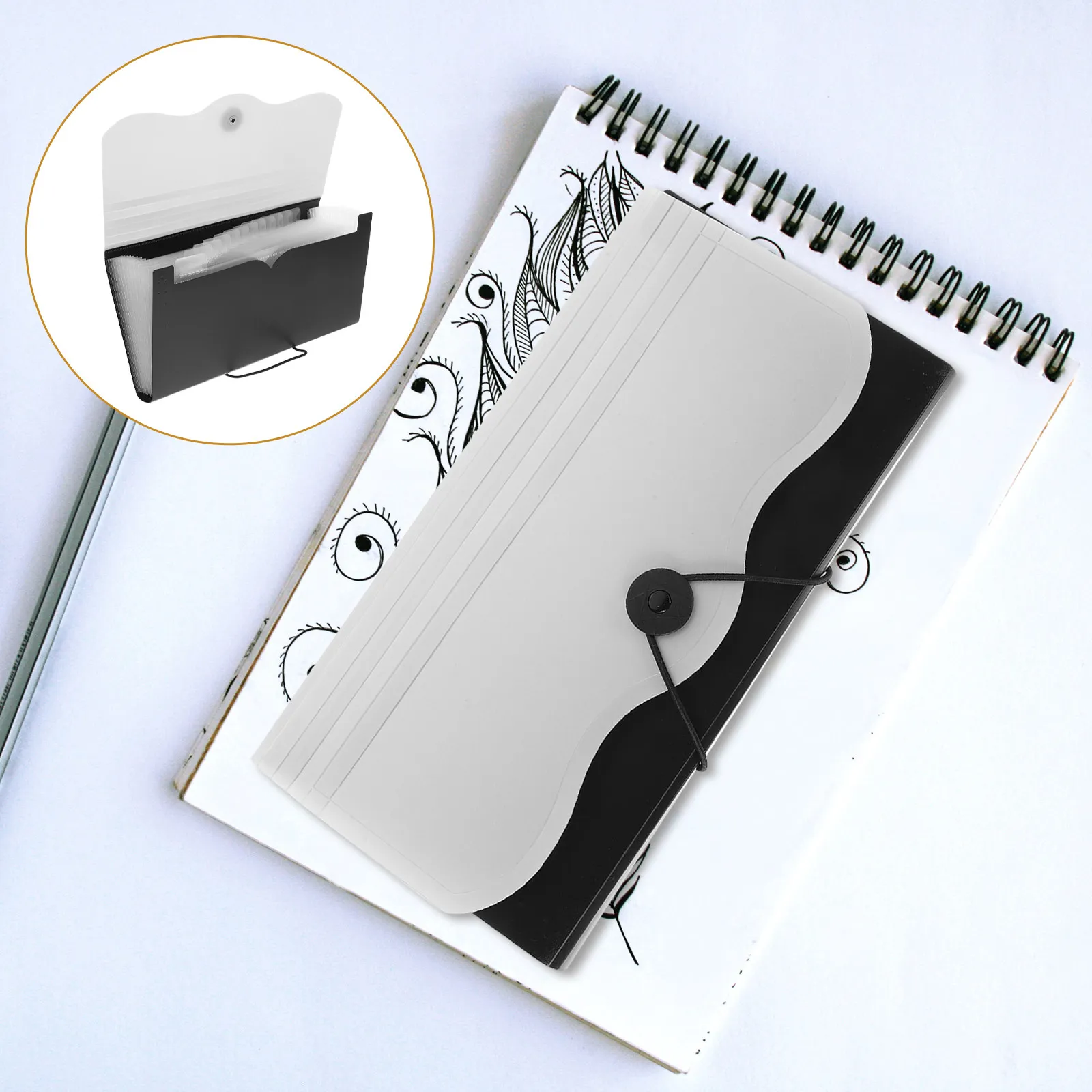 

Expanding File Folder Large Capacity Multi-Layer Lightweight Portable Document Organizer for Office School Home File Storage Bag