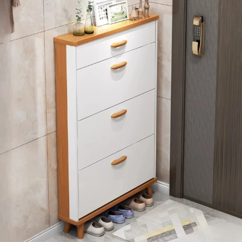 

Nordic Storage Shoe Racks Cabinet Manmade Board Ultra Thin Indoor Shoe Racks Designer Wooden Armario Zapatero Home Furnitures