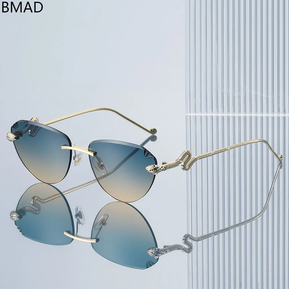 2026 Gafas De Sol De diseñador para mujer, Gafas De Sol sin montura a la moda, Gafas De Sol De lujo para mujer, Gafas Vintage para exteriores, Gafas De Sol Lentes