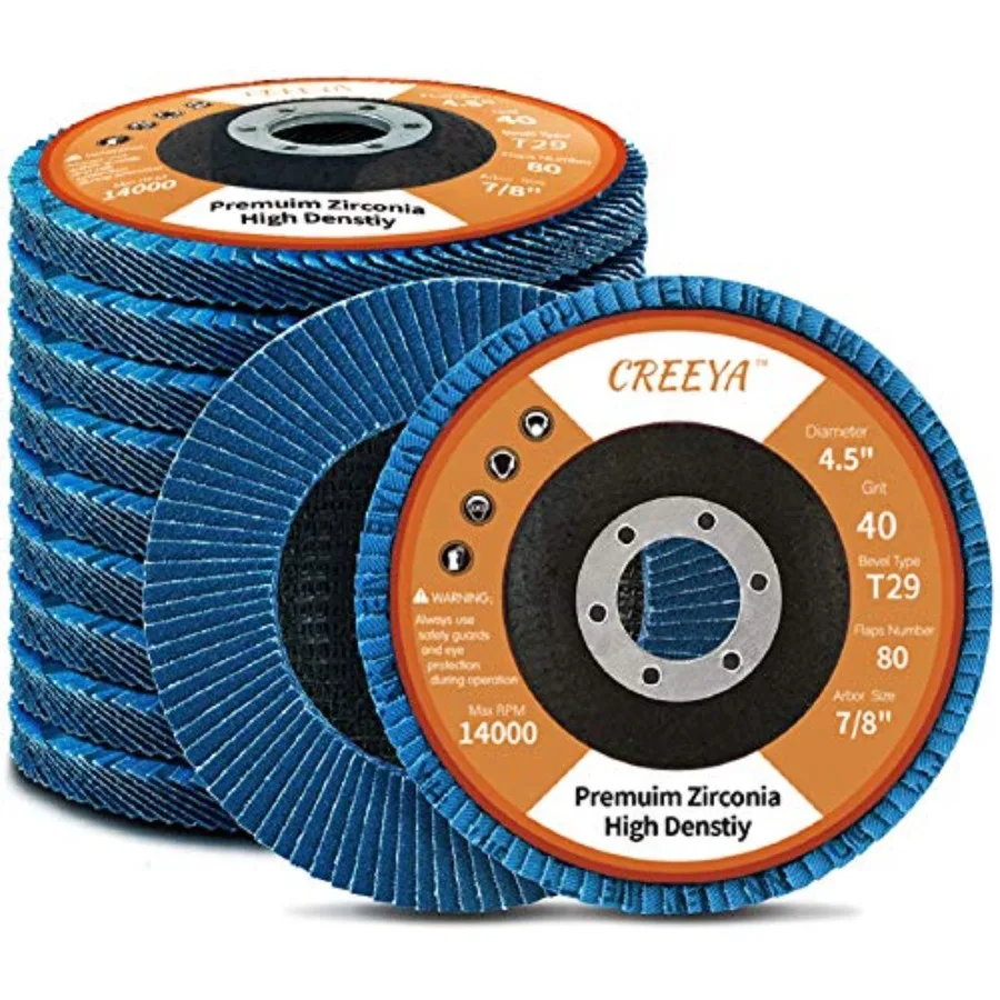 T29 Flap Disc 4 1/2 x 7/8 inch, 40 Grit High Density 80 Flaps Long Lasting 4 1/2 Sanding Disc Grinding Wheels for Angle Grinder