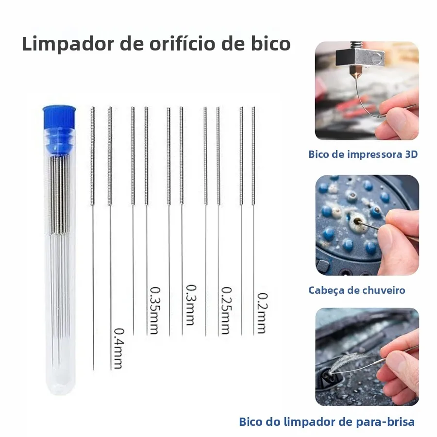 Kit de Ferramentas de Limpeza com 10 Peças em Aço Inoxidável para Lavadora de Para-brisa de Carro, Cabeça de Chuveiro, Jatos de Impressora 3D, Ventilação de Fogão a Gás