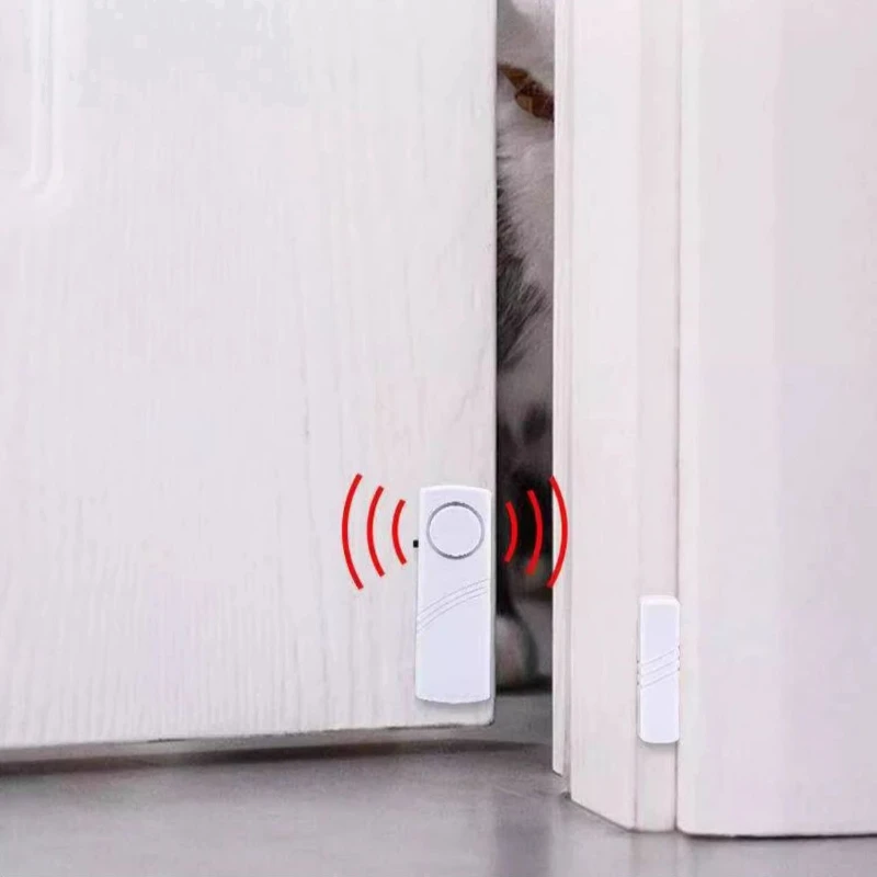 4PCS Door Contact Alarm, Door Window Magnetic Sensor Alert, Home Hotel Security Anti-theft Door Entry Alarm