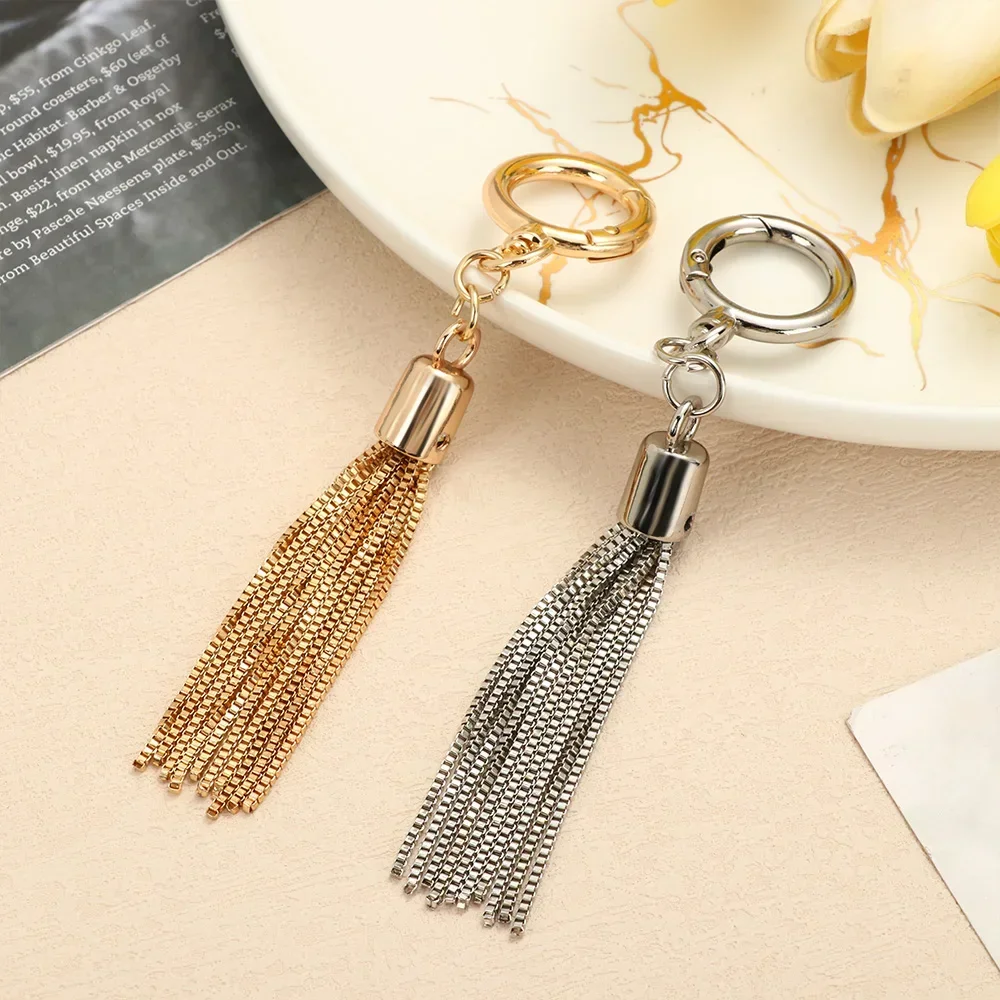 2024 Fashion Metal Decoration Buckle Tassel Pendant Keychain for Handbag Bag Purse Hardware Accessories DIY Crafts Decor Tassel