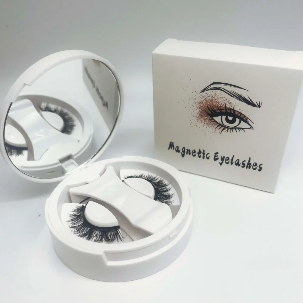 Cat Eye magnetische falsche Wimpern, langlebiges Make-up, kleberfrei, falsche Wimpern, flauschig, mit Spiegel, magnetische Wimpern mit Clip