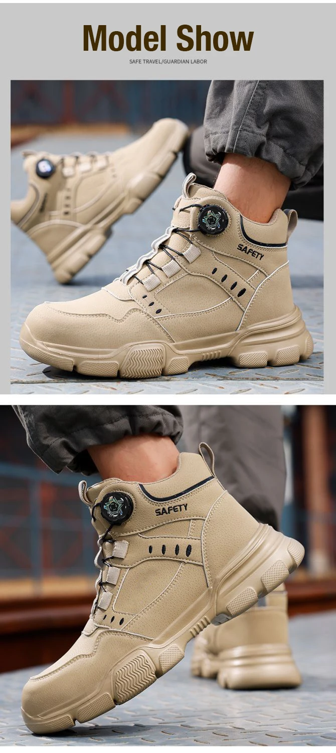 Taktische Herrenschuhe mit Stahlkappe, durchtrittsichere Sicherheitsstiefel, rutschfeste, verschleißfeste Arbeitsschuhe für den industriellen Einsatz. – Detail 11
