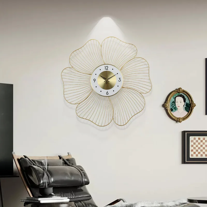 Reloj De pared Simple moderno, maquinaria De lujo, diseño único, reloj De pared De calidad europea, decoración elegante para dormitorio