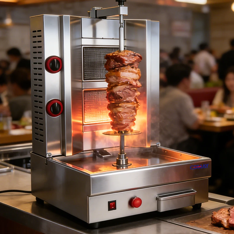 Stainless steel gas automatic rotary chicken roasting machine