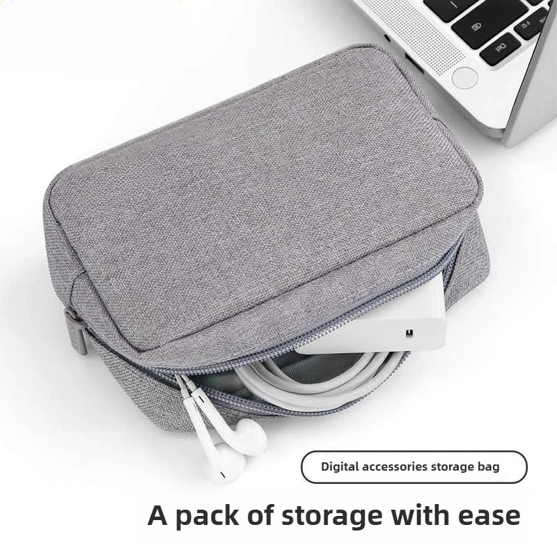 USB Cable Organizer Bag, Travel Essentials Pouch for Earphones Gadgets Storage, Digital Accessories & Makeup Case, Portable