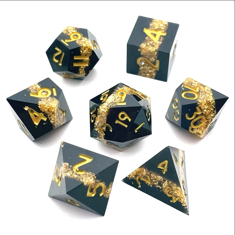 7PCS Sharp Resin Dices Set Multicolour Polyhedral Molds Multiplayers Digital Role Playing Board Table Game for Kids Adults