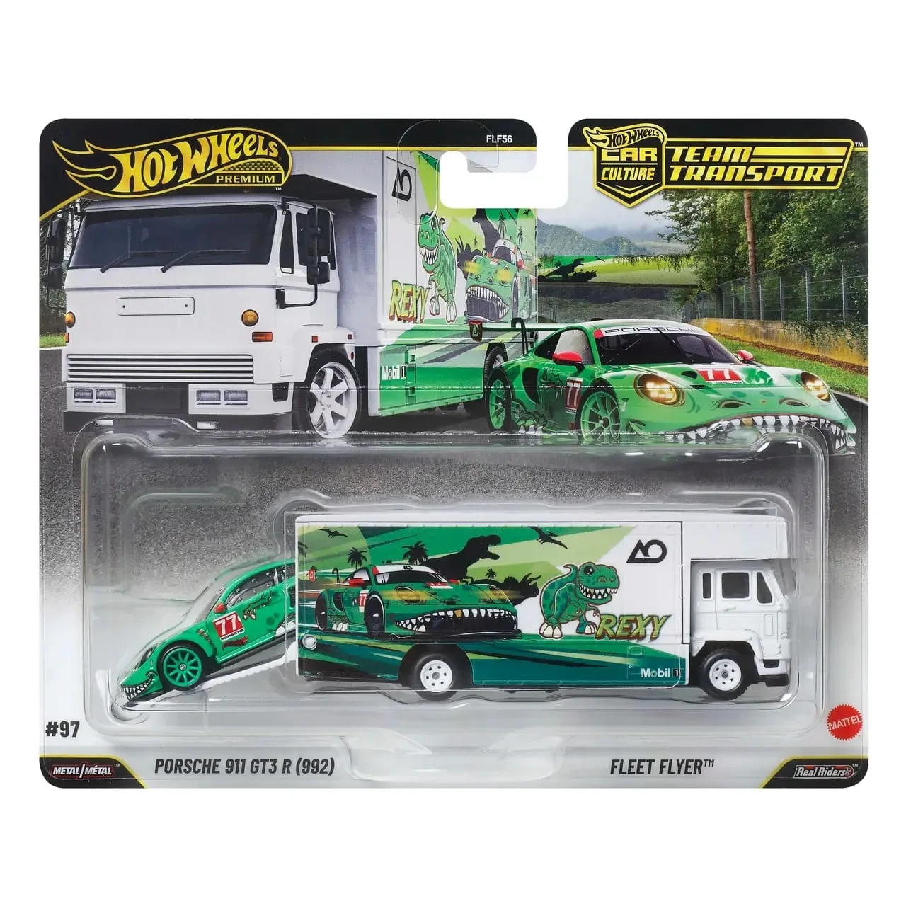2026 Original  Hot Wheels Premium Team Transport Hotwheels 1/64 Porsche 911 GT3 R / Fleet Flyer Car Model Hotwheels FLF56-JHX98