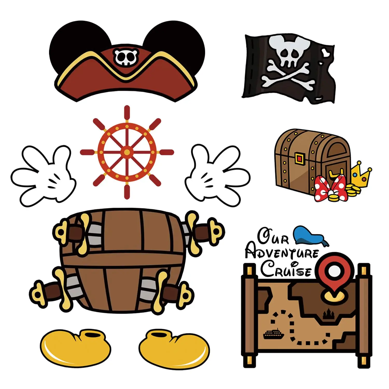 

10 Pack Magnetic Cruise Door Decorations – Captain Mouse & Ears Magnets for DCL & Other Ships, Funny Stateroom Door Sign Set