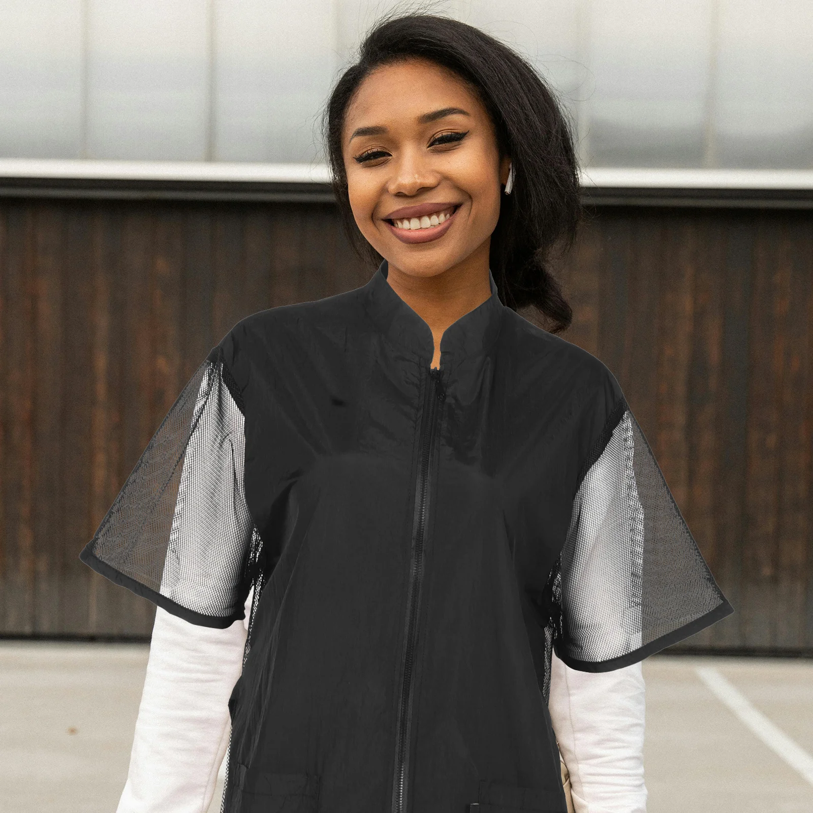 

Pet Grooming Uniform Xl Breathable Mesh Design Hair Resistant Material Stylish Full Coverage Grooming Robe Spring Summer