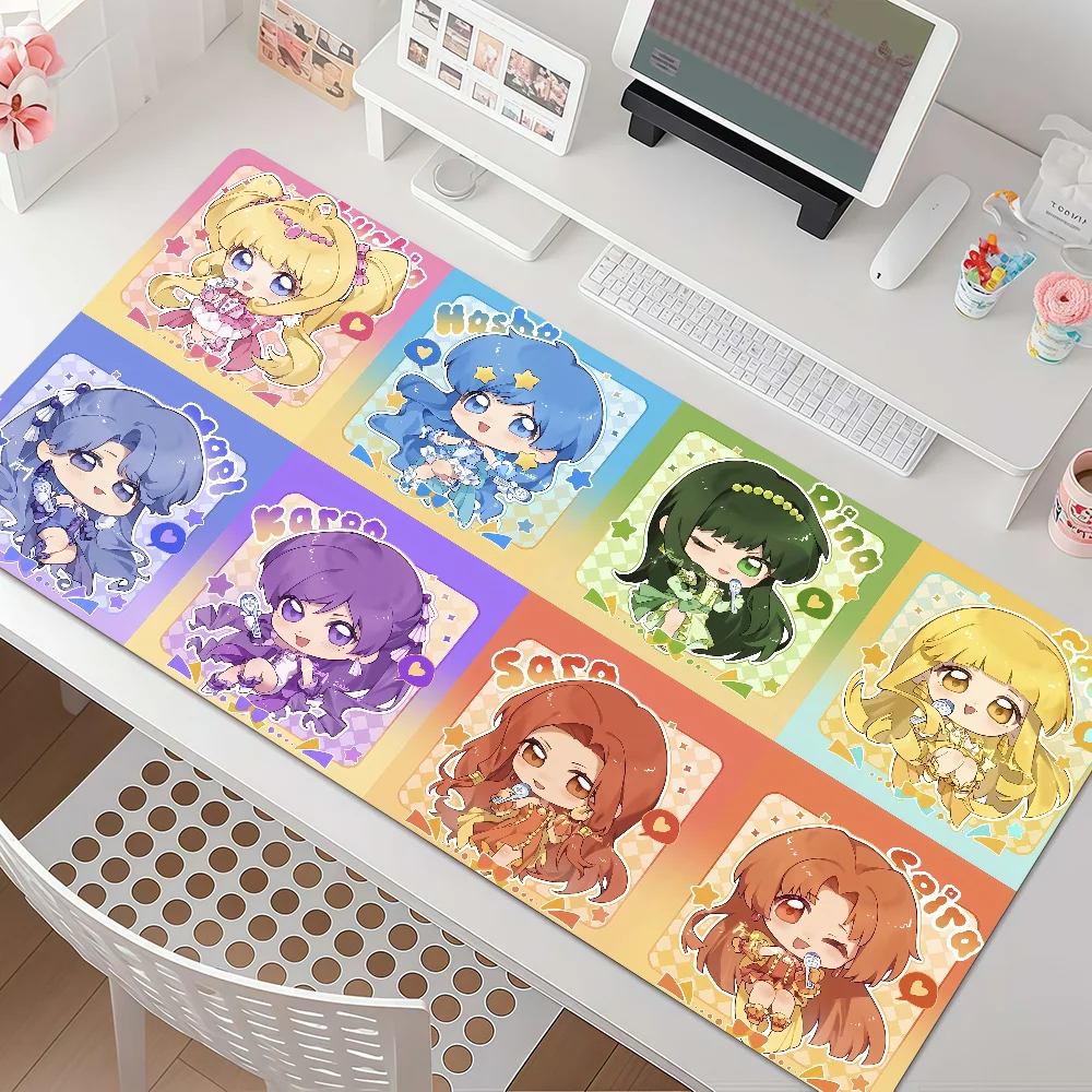 M-Mermaid M-Melody P-Pichi-S Pichi P-Pitch Mouse Pad Large Non-Slip Mat Stitched Edge Keyboard Pad for Gaming Daily Office