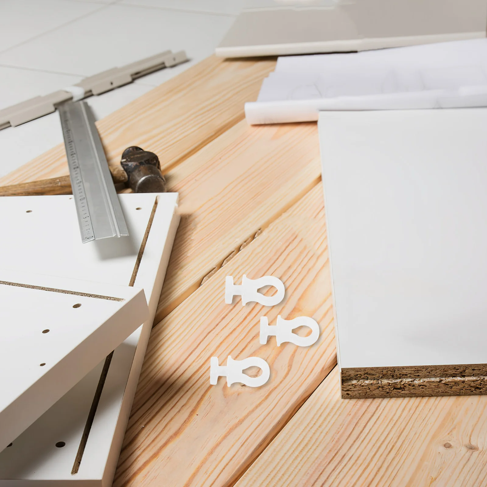 100 قطعة من البلاستيك الأبيض S السنانير انزلاق المسار المطبخ تخزين الفضاء توفير فائدة السنانير أواني معلقة خزانة النباتات