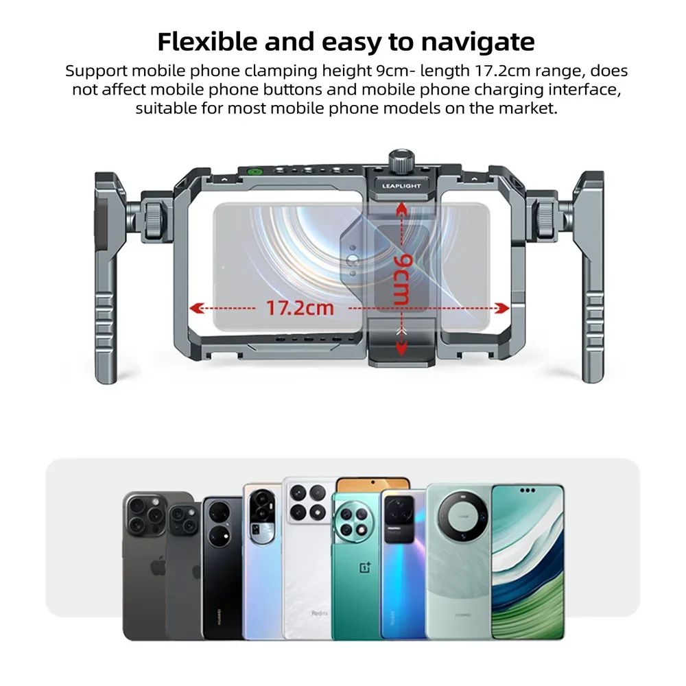 

Стабилизатор телефона Adventure — цельнометаллическая клетка с двумя ручками и Bluetooth, универсальное крепление для портативного видео и фотографии