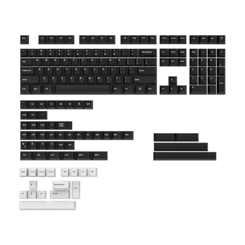 

AEF7-168-Key Big Set Dual Color Key Caps High Content PBT Wear Keycaps Set Cap For Wooting Mechanical Keyboard