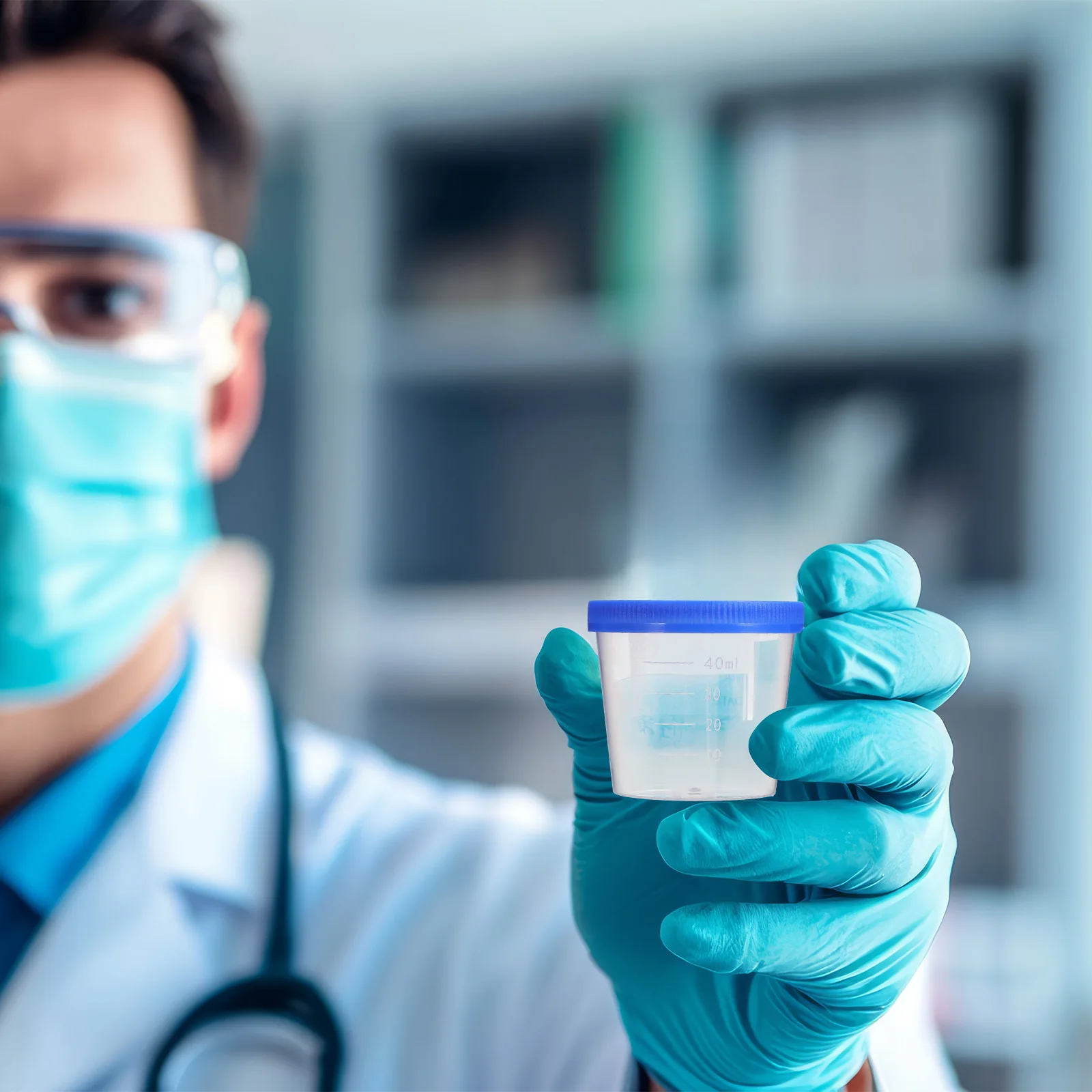 

30pcs Sputum Cups With Scale Leak-Proof Plastic Specimen Containers Disposable Medical Sample Cup For Lab Hospital Use