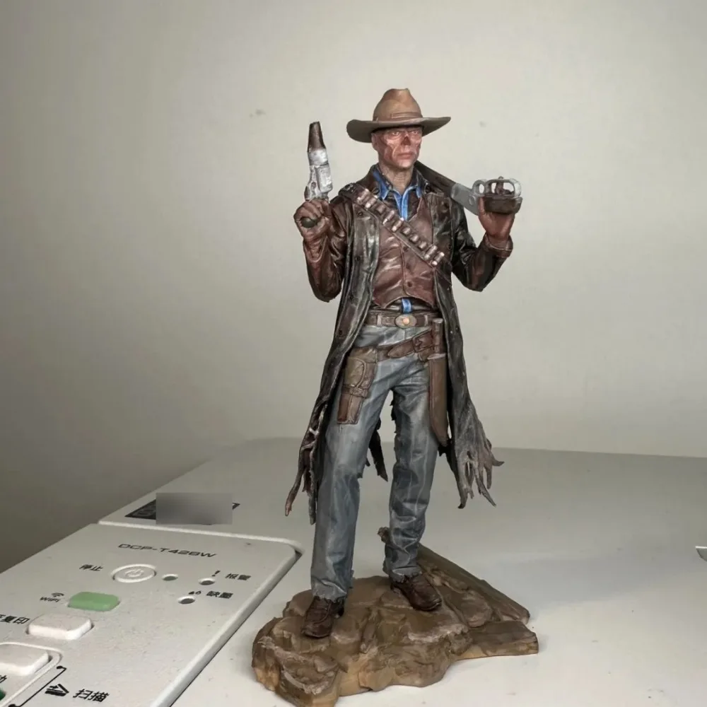 Ghoul Wasteland Cowboy High-precision Resin Figurine White Film Disassembly Figurines 3D Printing Model DIY Coloring Craft