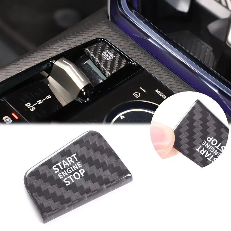 

Start Stop Button Cover Trim Sticker Engine Start Button Sticker Real Carbon Fiber Car Accessory For BMW 5 7 Series G60 G61 G70
