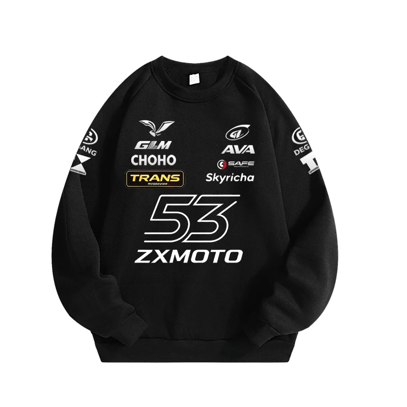 

ZX Motorcycle Logo Men's Special Energy Racing Sport T-Shirt - Casual Long-Sleeved Round Neck Hoodie - Motorcycle Off-Road Stree