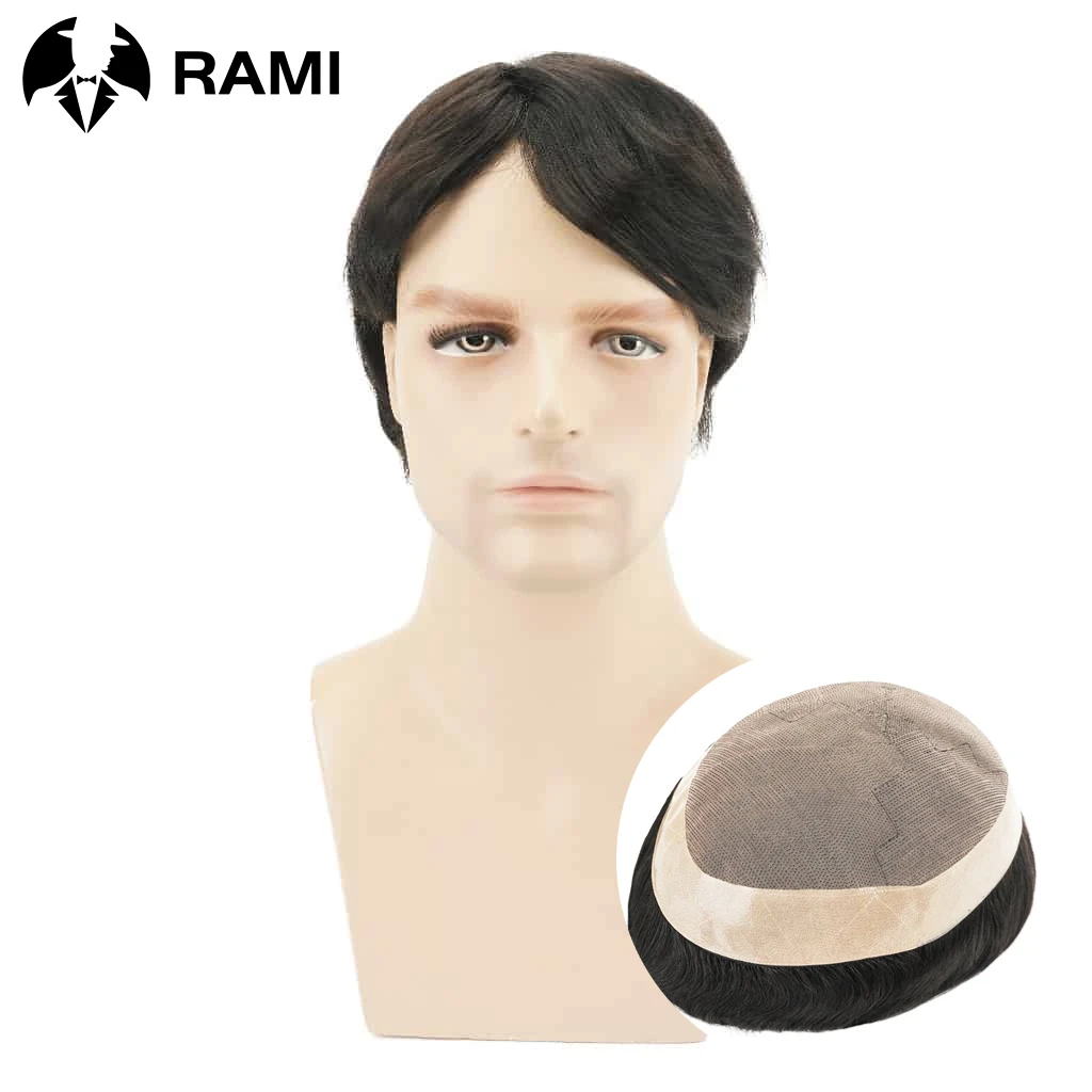 

Fine Mono Base Toupee For Men Durable Male Hair Prosthesis 100% Human Hair system Unit 120% Density Man Wigs 9''x11''