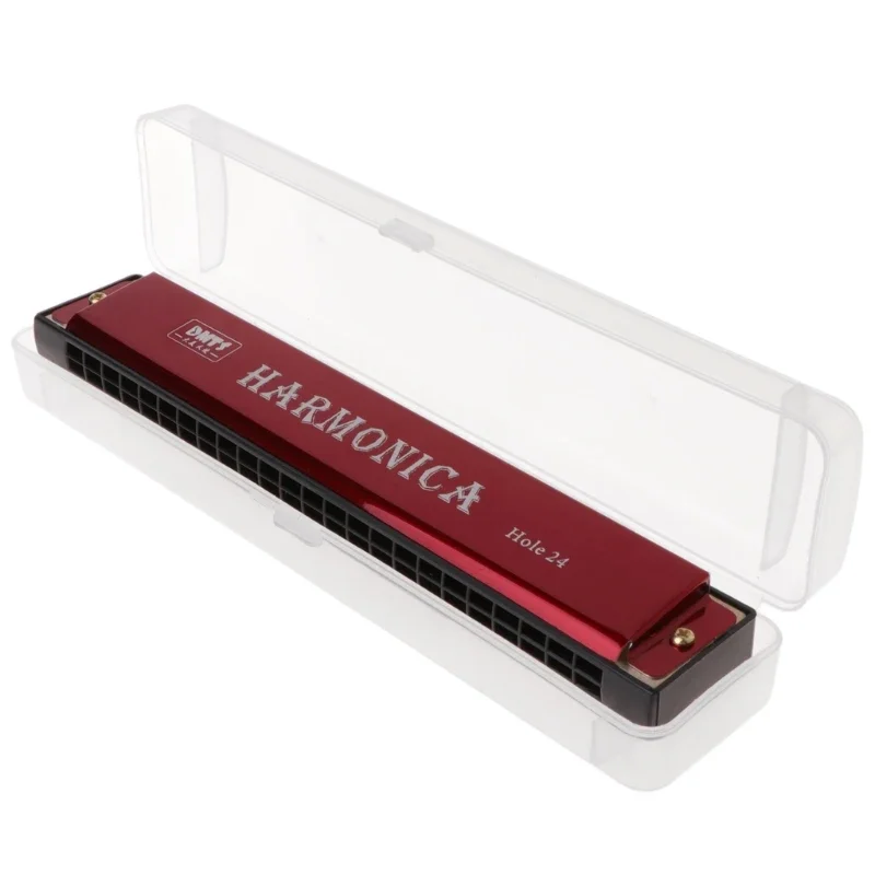 Professional 24 หลุม Harmonica ปากออร์แกนโลหะสําหรับผู้เริ่มต้นเครื่องดนตรี Harmonica พิณเริ่มต้นเด็กผู้ใหญ่ Blues