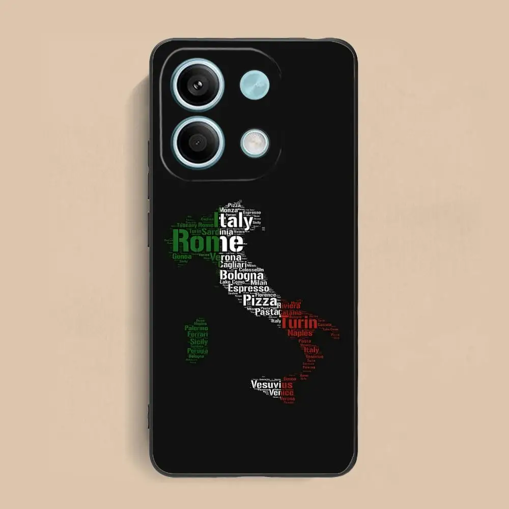 إيطاليا العلم المحمول قضية الهاتف الخليوي ل Xiaomi Redmi ملاحظة 14 13 12 11 S برو زائد 4G 5G الملونة الطباعة غطاء فاخر غطاء جميل #6