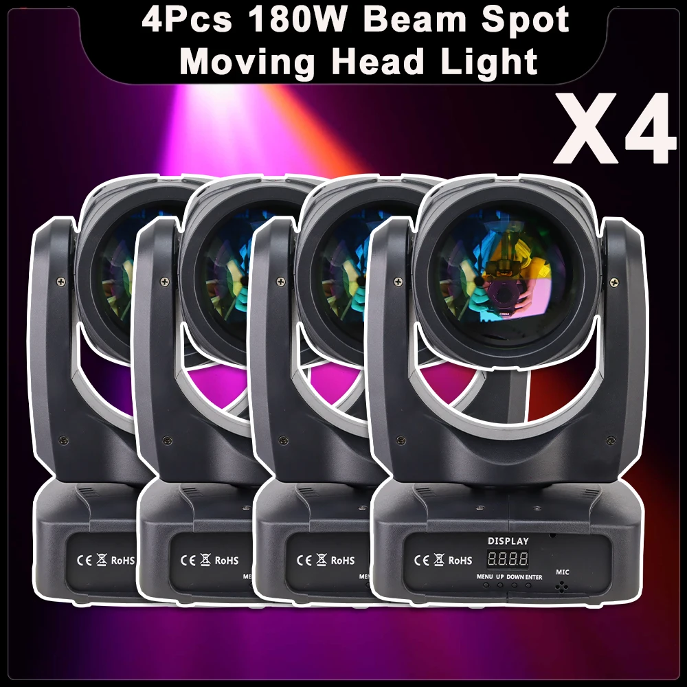 moving head led light beam spot e rainbow efeito 18 prism dmx dj stage efeitos de iluminacao disco party wedding club bar 180w pcs por lote 01