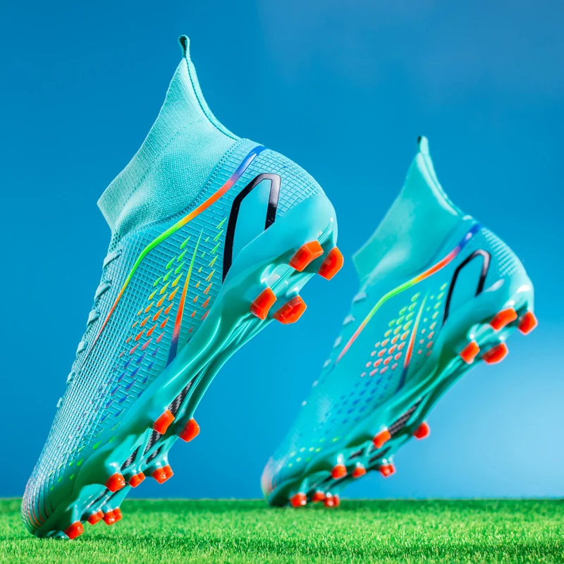 男性屋外サッカーブーツプロフェッショナルトレーニングサッカーシューズサッカークリート芝フットサル試合草ユニセックスノンスリップ通気性