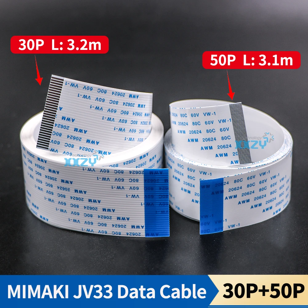 MIMAKI JV33 Long Data Cable 30P 50Pins Mainboard Data Cable for JV33/TS3 Inkjet Printer FFC Data Line