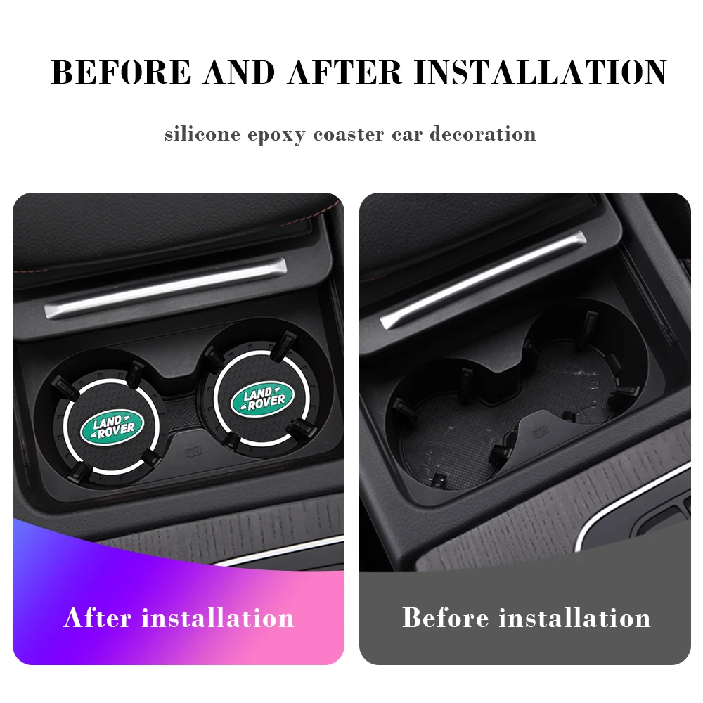 1/2pcs Car Cup Holder Coaster Non Slip Pad Mat Interior Decor Accessories For Land Rover Velar Defender Discovery Freelander SVR