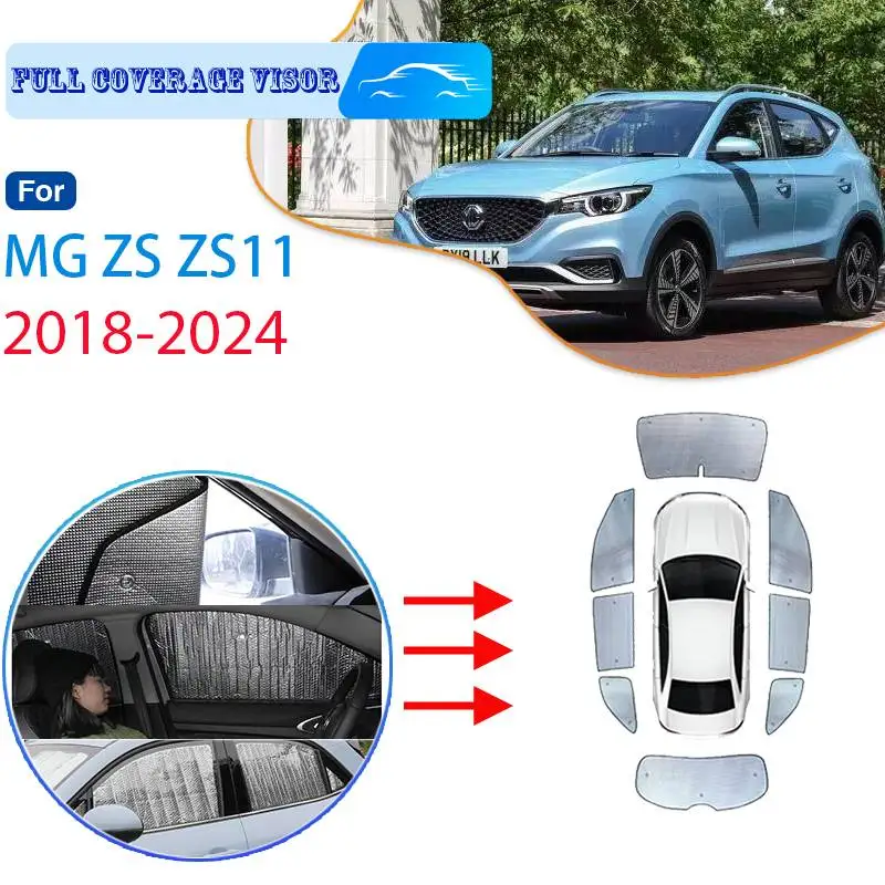 For MG ZS ZS11 ZX EZS ZST Astor VS 2018~2024 Car Full Coverage Sun Visor Sun Protection Windshield Car Side Window Cooling Visor