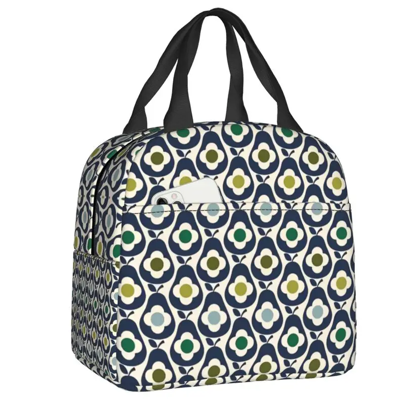 Custom Pears Whale Orla Kiely Lunch Bag Women Thermal Cooler Insulated Lunch Boxes for Student School