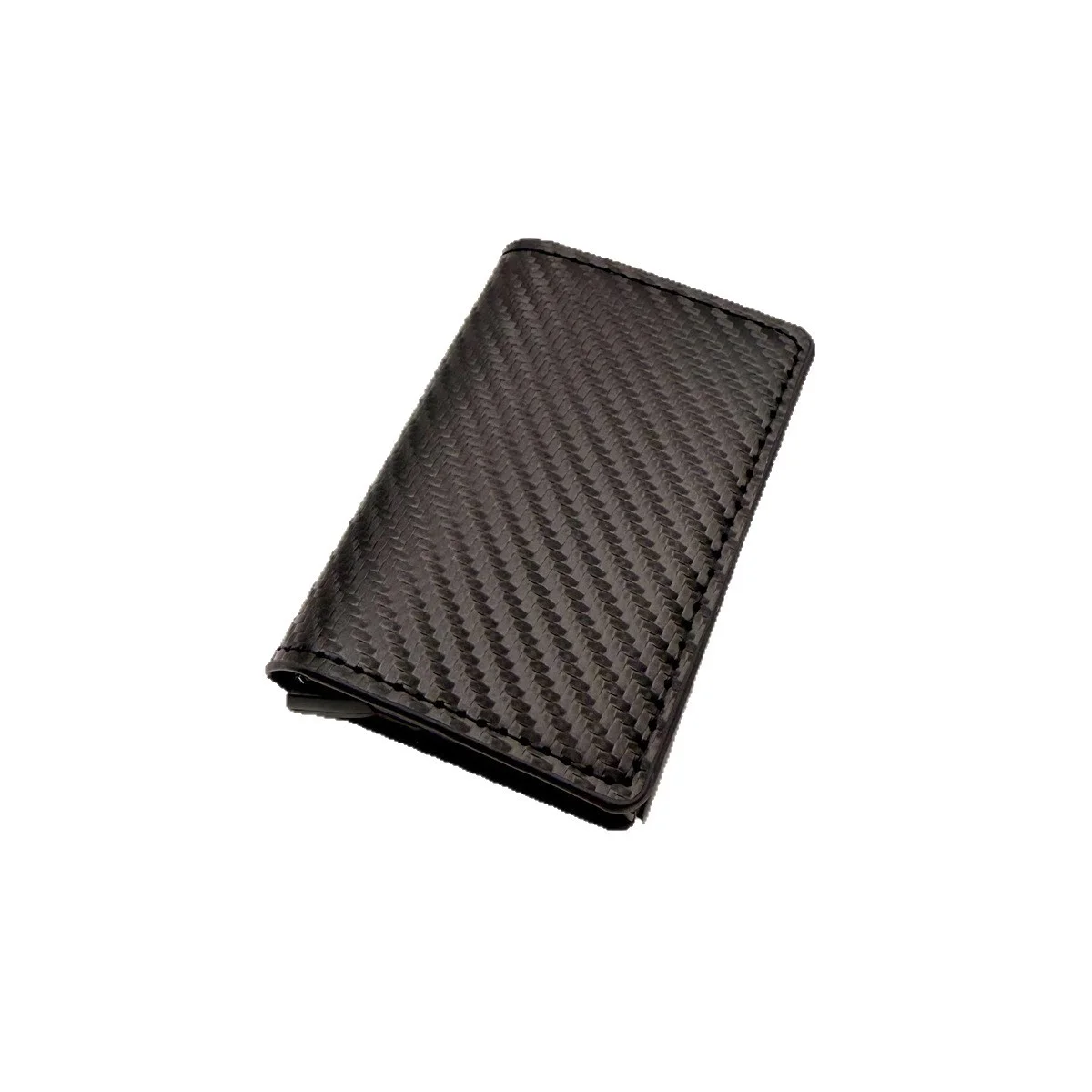 Men's Large Capacity Double Layer Carbon Fiber Card Holder Wallet ID Credit Card Case Blocking Magic Protective