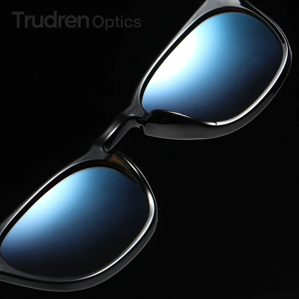 Trudren Unisex Tr90 Mode polarisierte Sonnenbrille für Männer Horn umrandete Hip Hop Sonnenbrille Schlüssel loch Metall nieten Aluminium arme 2529