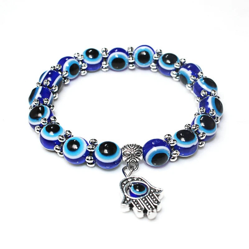 1~10PCS Turkish Blue Devil Eye Resin Bracelets Wish Handmade Safety Lucky Eye Hand Of Fatima Medusa's Eye Bracelets Jewlery