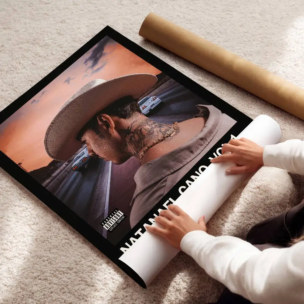 Natanael Cano Poster Album Art Cover Songs Rap Pop Singer Band Wall Waterproof Paper Sticker For Living Room Home Decor