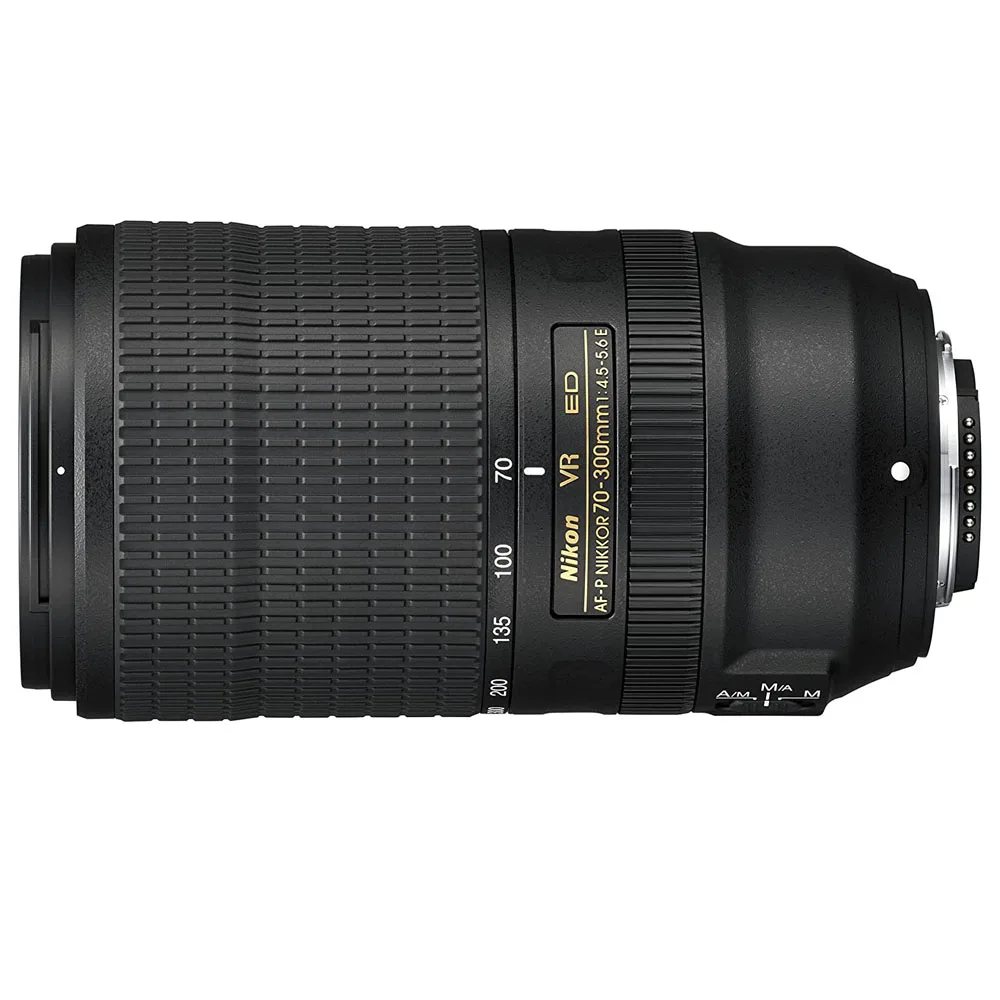 Nikon VR telephoto lens for SLR AF-P 70-300mm f/4.5-5.6E, black