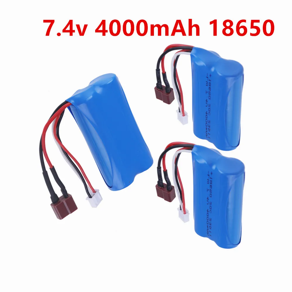 Batterie Li-ion 2S 7.4V 4000mAh 18650 pour voiture et camion RC 144001 12428 12423 SCY-16101 SCY-16102 SCY-16103 SCY-16201 SCY-16301